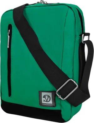 Vangoddy Jade Green Anti-Theft Crossbody Tablet Bag for Alcatel 1T 7, 1T 10, 3T 10, Pop 7, A30