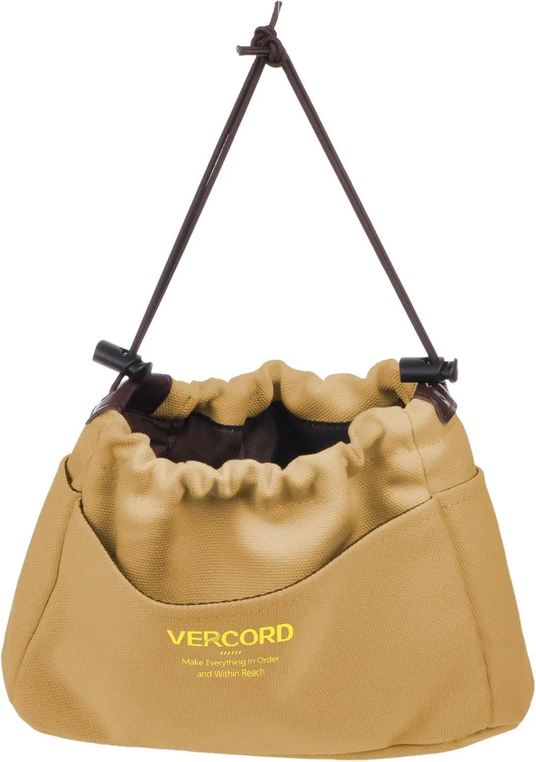 Vercord Canvas Handbag Organizers, Sturdy Purse Insert Organizer Bag in Bag, 10 Pockets Khaki Large
