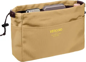 Vercord Canvas Handbag Organizers, Sturdy Purse Insert Organizer Bag in Bag, 10 Pockets Khaki Large