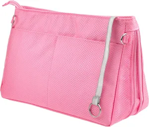 Vercord Expandable Nylon Handbag Purse Organizer Insert Liner Shaper Bag in Bag Rose Large