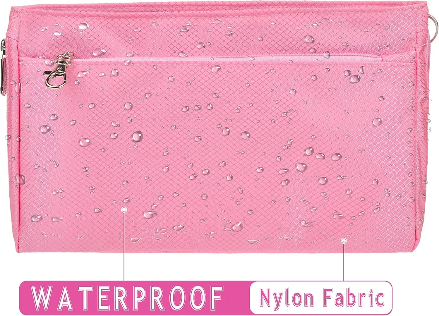 Vercord Expandable Nylon Handbag Purse Organizer Insert Liner Shaper Bag in Bag Rose Large