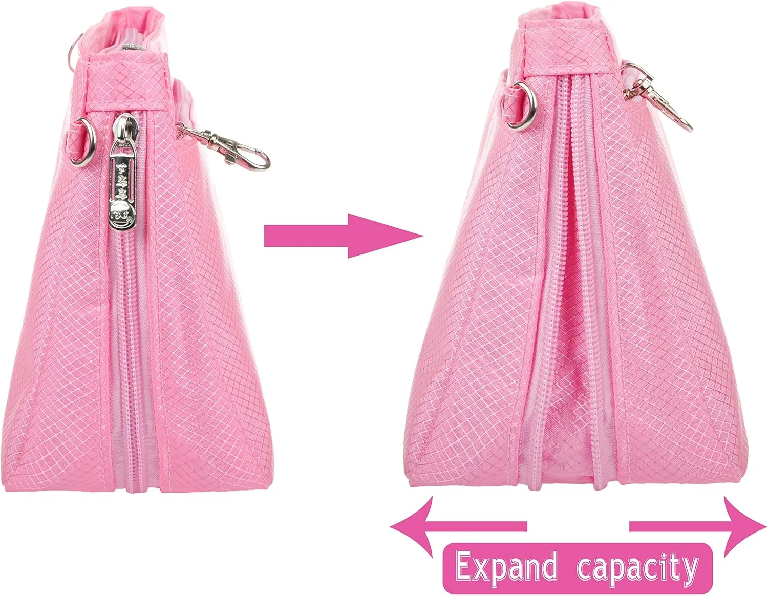 Vercord Expandable Nylon Handbag Purse Organizer Insert Liner Shaper Bag in Bag Rose Large