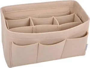 Vercord Felt Purse Organizer Handbag Insert Liner Shaper Bag in Bags for Speedy Neverfull Tote Beige Small