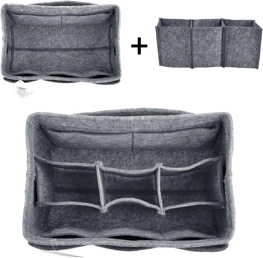 Vercord Felt Purse Organizer Handbag Insert Liner Shaper Bag in Bags for Speedy Neverfull Tote Grey Medium