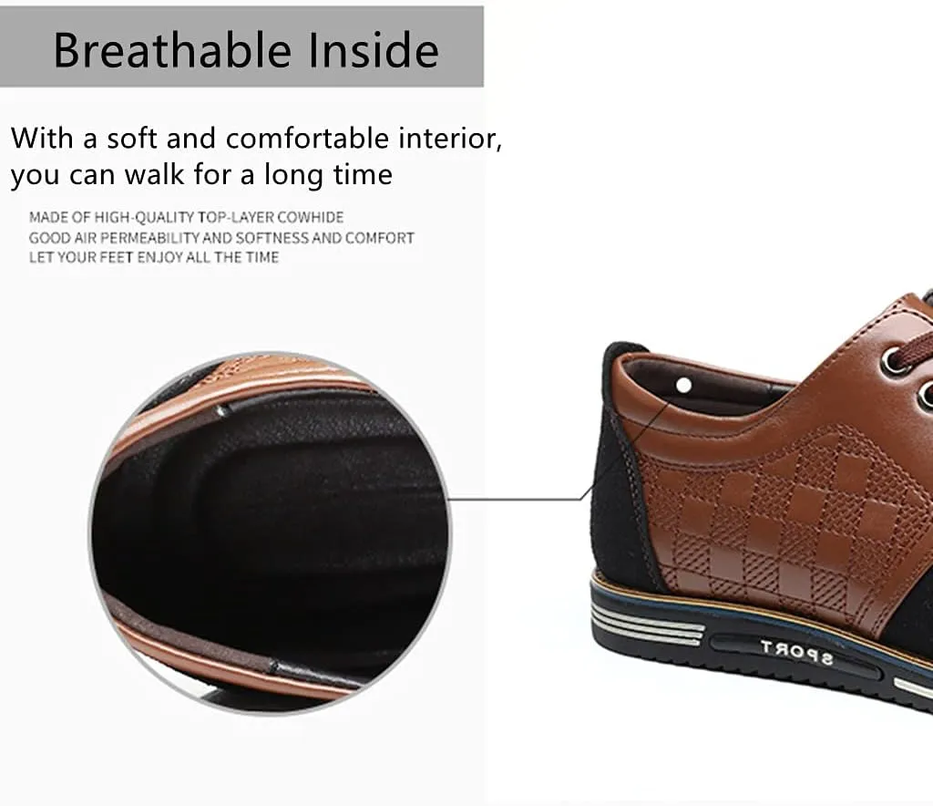 Veslesth Men's Casual Luxury Shoes Sneakers Loafers Comfort Walking Shoes Fashion Driving Shoes Leather Shoes for Male Business Work Office Dress Outdoor