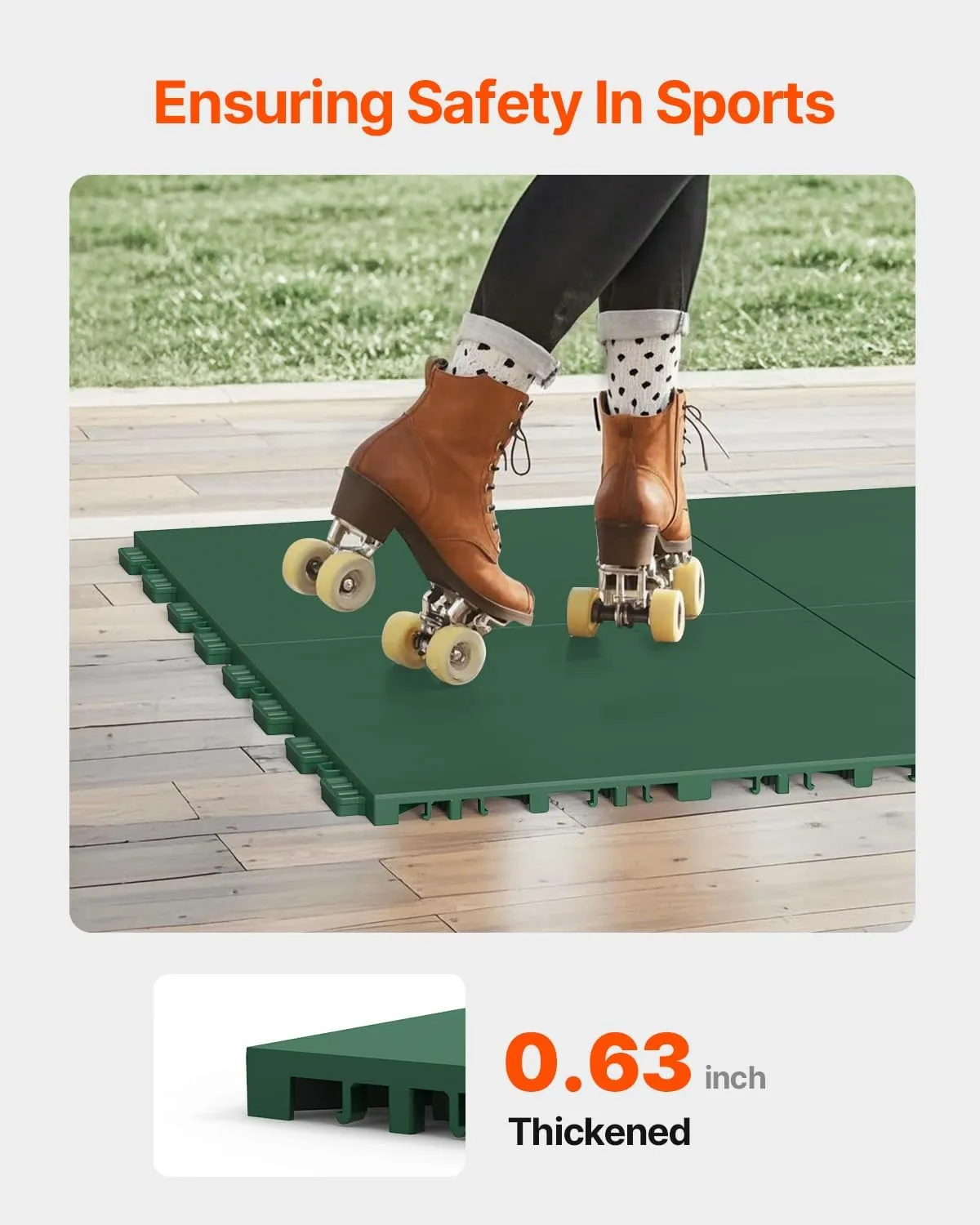 VEVOR Dryland Tiles for Hockey Floor Mat, 12 x 12 in Interlocking Versatile Training Surface, Dance Floor Tiles, Hockey Training Equipment Board for Shooting