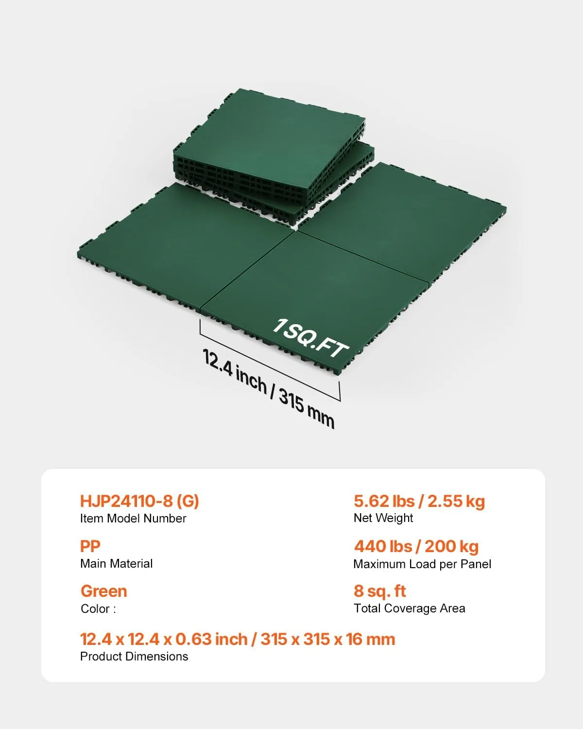 VEVOR Dryland Tiles for Hockey Floor Mat, 12 x 12 in Interlocking Versatile Training Surface, Dance Floor Tiles, Hockey Training Equipment Board for Shooting