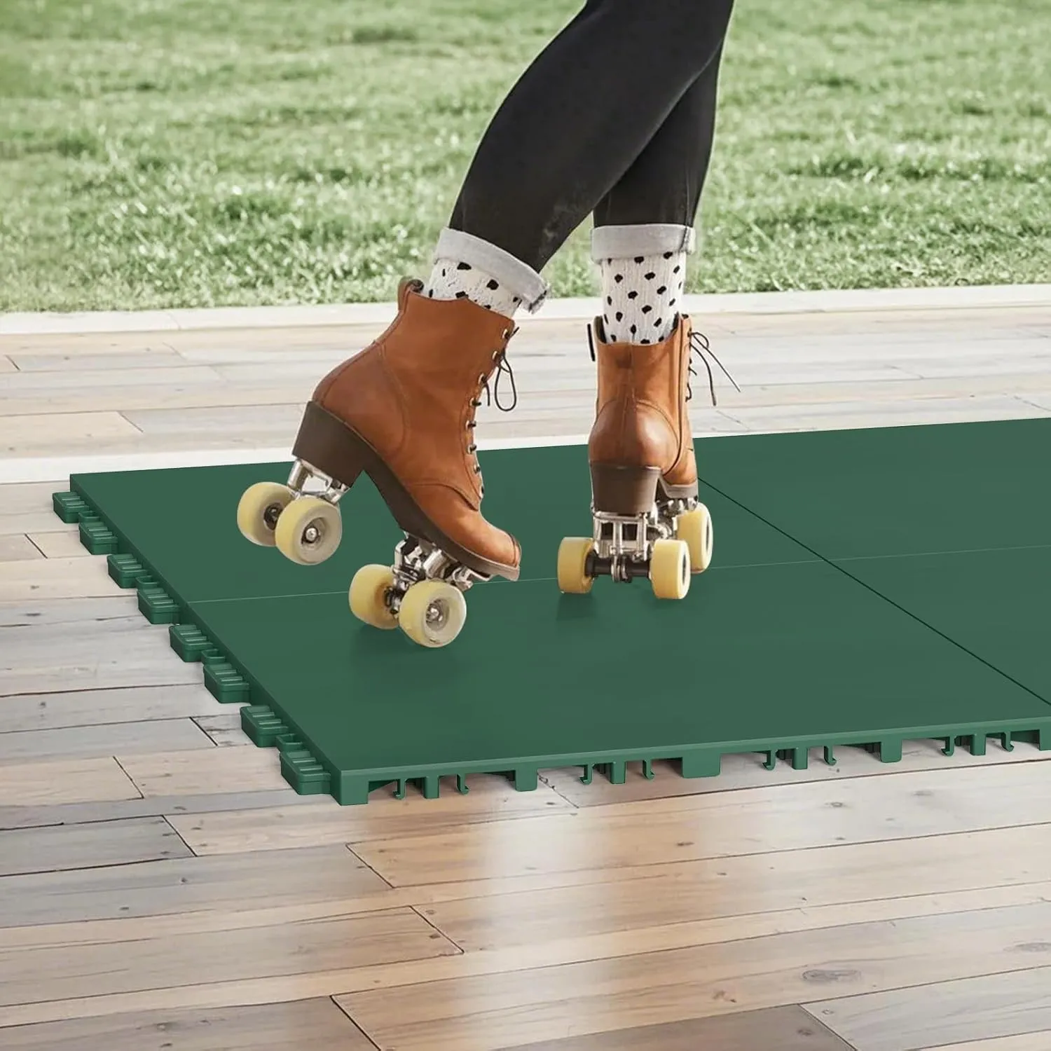 VEVOR Dryland Tiles for Hockey Floor Mat, 12 x 12 in Interlocking Versatile Training Surface, Dance Floor Tiles, Hockey Training Equipment Board for Shooting