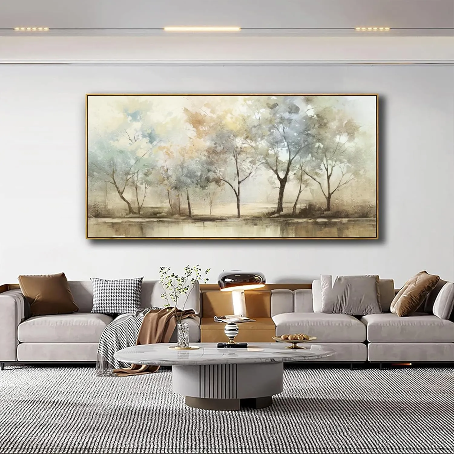 VHMING Abstract Wall Art Artwork Retro Trees Pictures Decor Canvas Painting Framed Ready to Hang Living Room Bedroom and Office Wall Decor 20x40 Inch