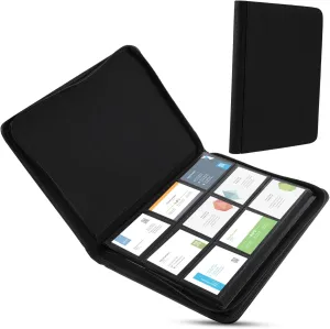 VICASKY Trading Card Holder Album Pu Collection Book Sleeves Zipper Closure for Safe Storage Card Protection Organizer for Collectors Easy Access Display