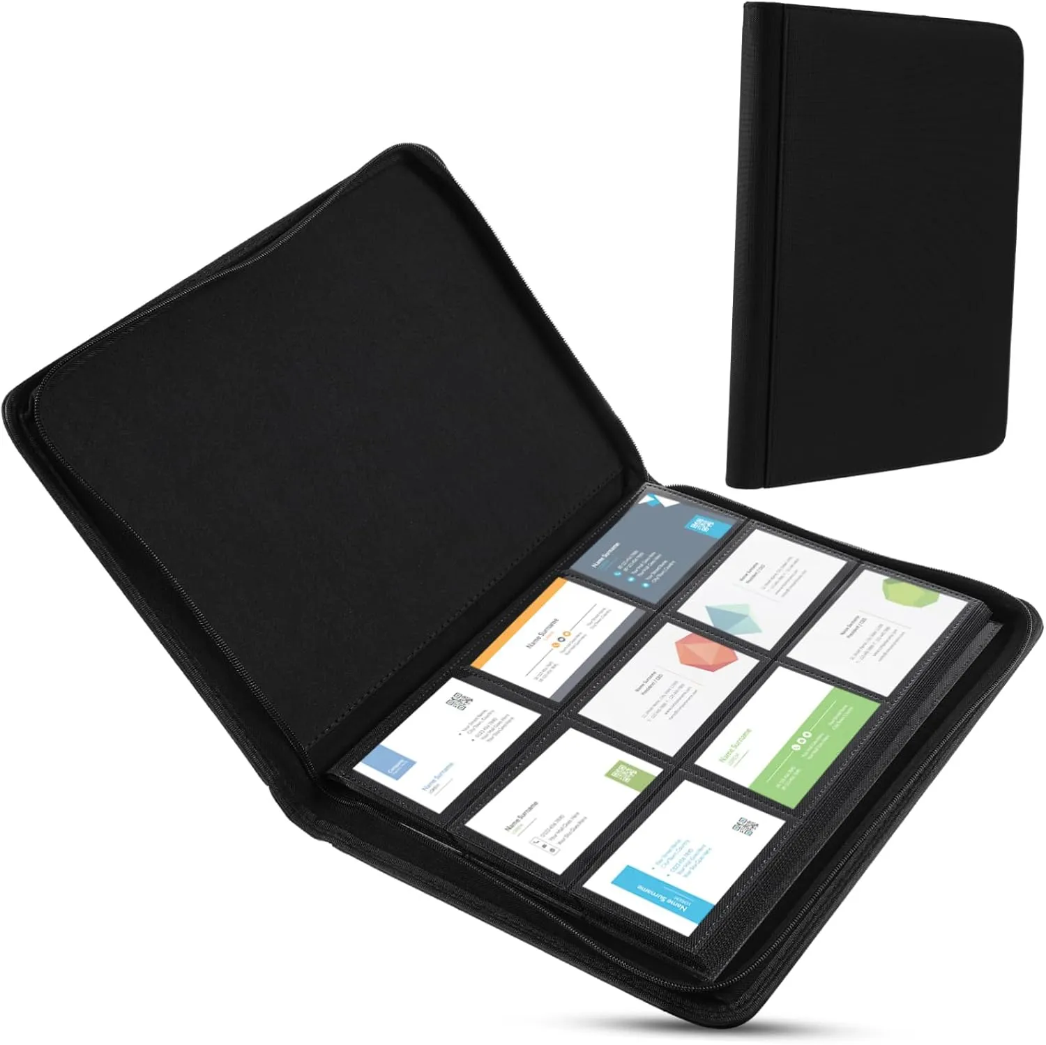 VICASKY Trading Card Holder Album Pu Collection Book Sleeves Zipper Closure for Safe Storage Card Protection Organizer for Collectors Easy Access Display