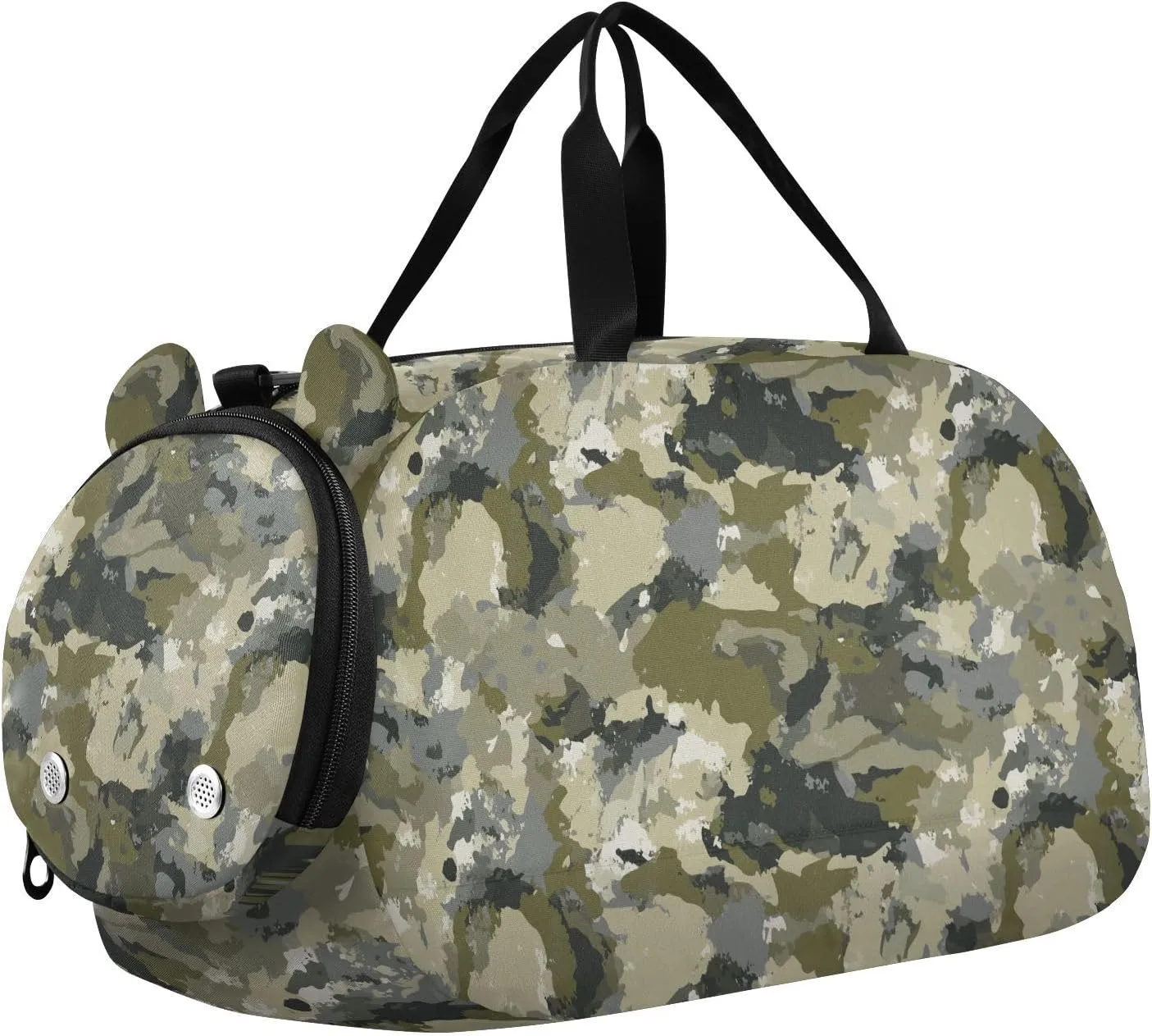 VIGTRO Creative Camouflage Pattern Kids Overnight Travel Duffel Bag Sport Gym Bag for Boys Girls with Shoe Compartment, Carry On Weekender Luggage Bag for Dance Swim Yoga