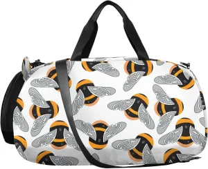 VIGTRO Cute Bumblebees Pattern Kids Overnight Travel Duffel Bag Sport Gym Bag for Boys Girls with Shoe Compartment, Carry On Weekender Luggage Bag for Dance Swim Yoga