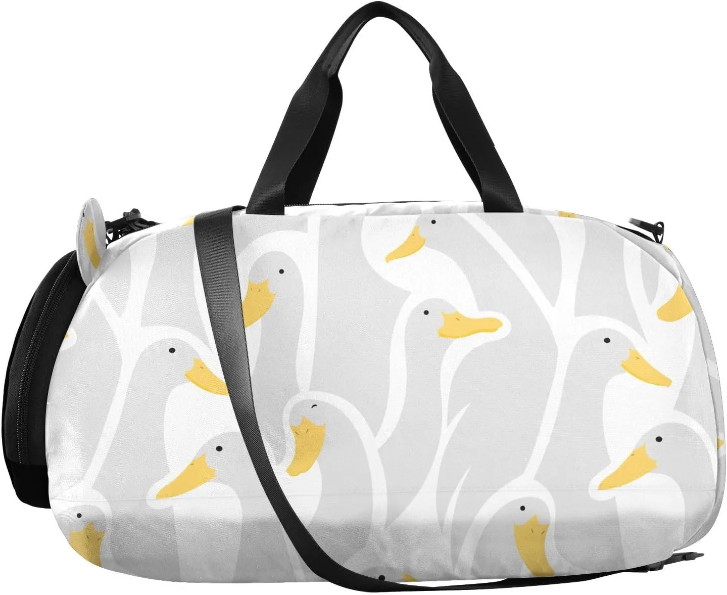 VIGTRO Ducks Geese Pattern Kids Overnight Travel Duffel Bag Sport Gym Bag for Boys Girls with Shoe Compartment, Cute Cartoon Carry On Weekender Luggage Bag for Dance Swim Yoga