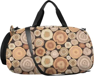 VIGTRO Wood Texture Kids Overnight Travel Duffel Bag Sport Gym Bag for Boys Girls with Shoe Compartment, Carry On Weekender Luggage Bag for Dance Swim Yoga