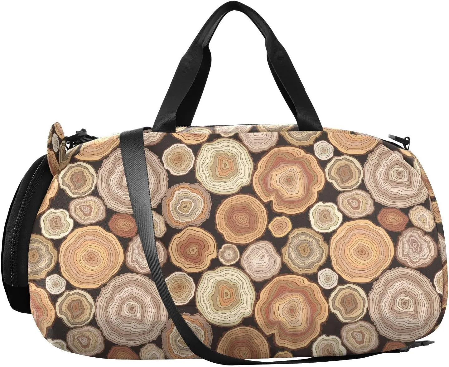 VIGTRO Wood Texture Kids Overnight Travel Duffel Bag Sport Gym Bag for Boys Girls with Shoe Compartment, Carry On Weekender Luggage Bag for Dance Swim Yoga