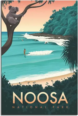 Vintage Noosa National Park Surf Travel Poster Canvas Wall Home Room Decor Art Poster Painting Picture Print Gift Posters 16x24inchs(40x60cm)