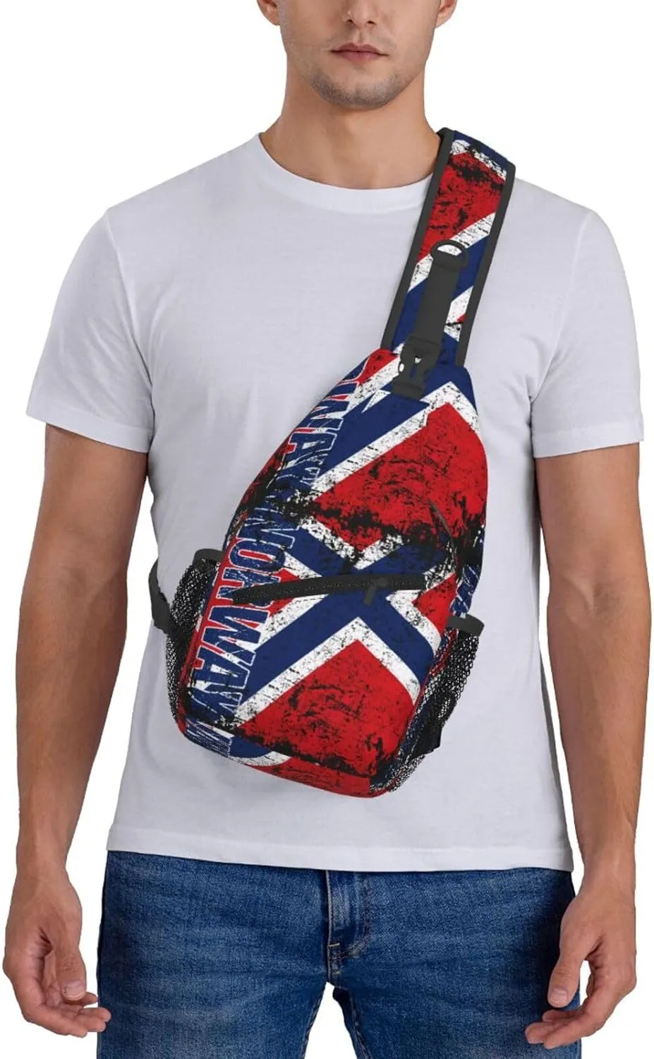 Vintage Norwegian Norway Flag Chest Sling Bag Crossbody Shoulder Backpack Bag Gym Cycling Daypack Travel Hiking Cross Bag