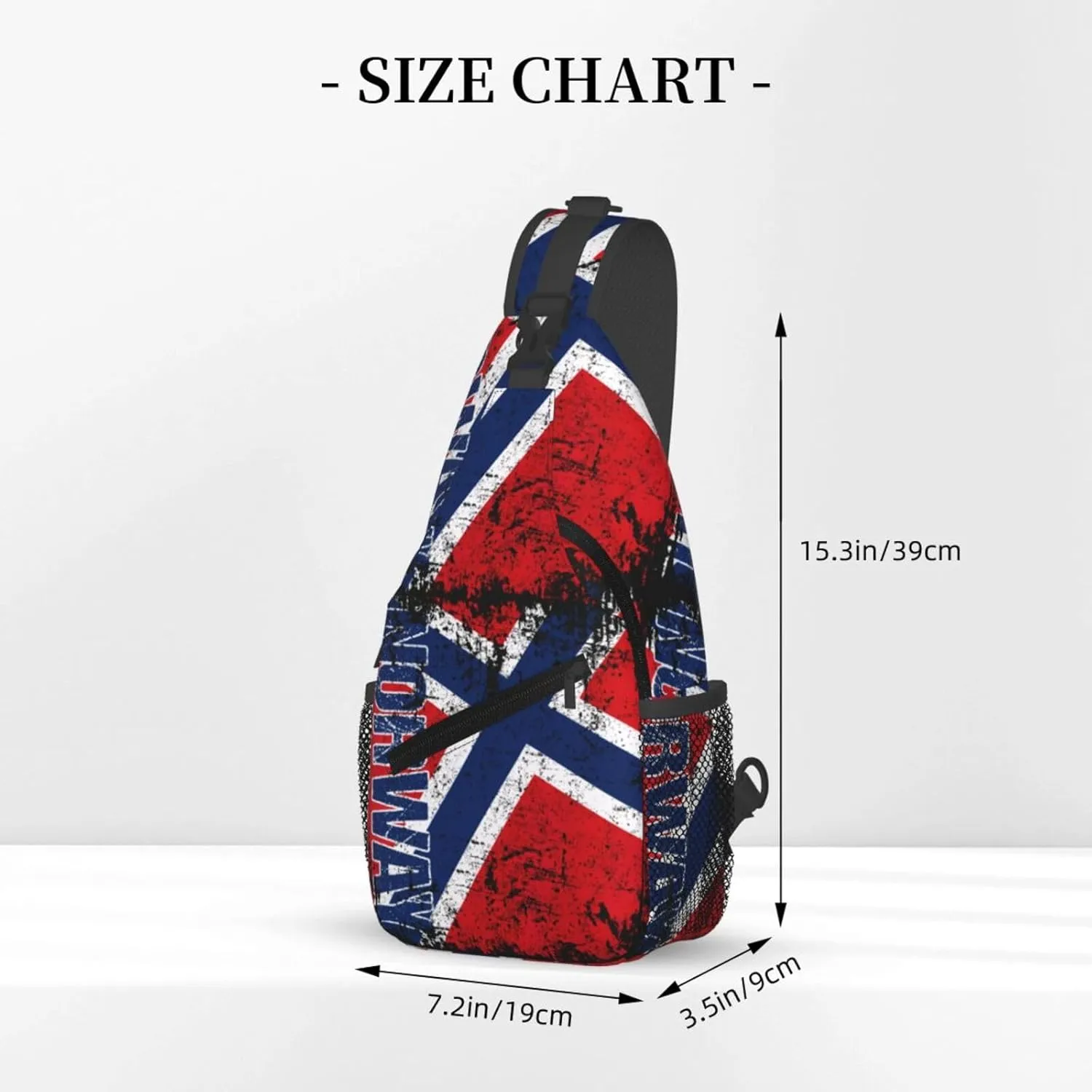 Vintage Norwegian Norway Flag Chest Sling Bag Crossbody Shoulder Backpack Bag Gym Cycling Daypack Travel Hiking Cross Bag