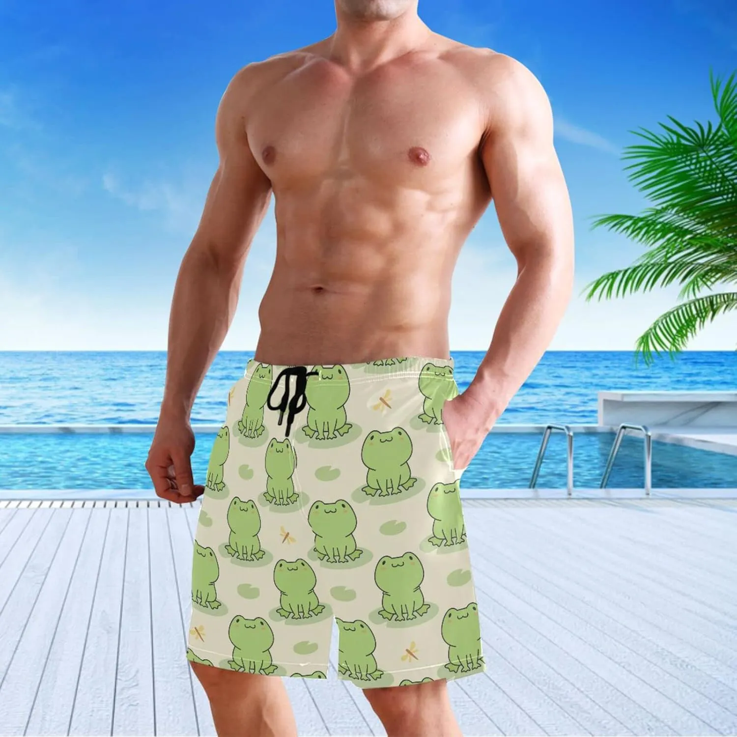 visesunny Men's Colorful Flower Print Beach Shorts Hot Summer Swim Trunks Sports Running Bathing Suits with Mesh Lining