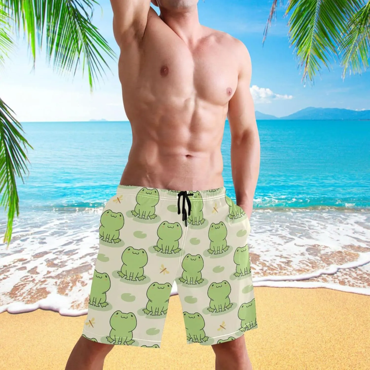 visesunny Men's Colorful Flower Print Beach Shorts Hot Summer Swim Trunks Sports Running Bathing Suits with Mesh Lining