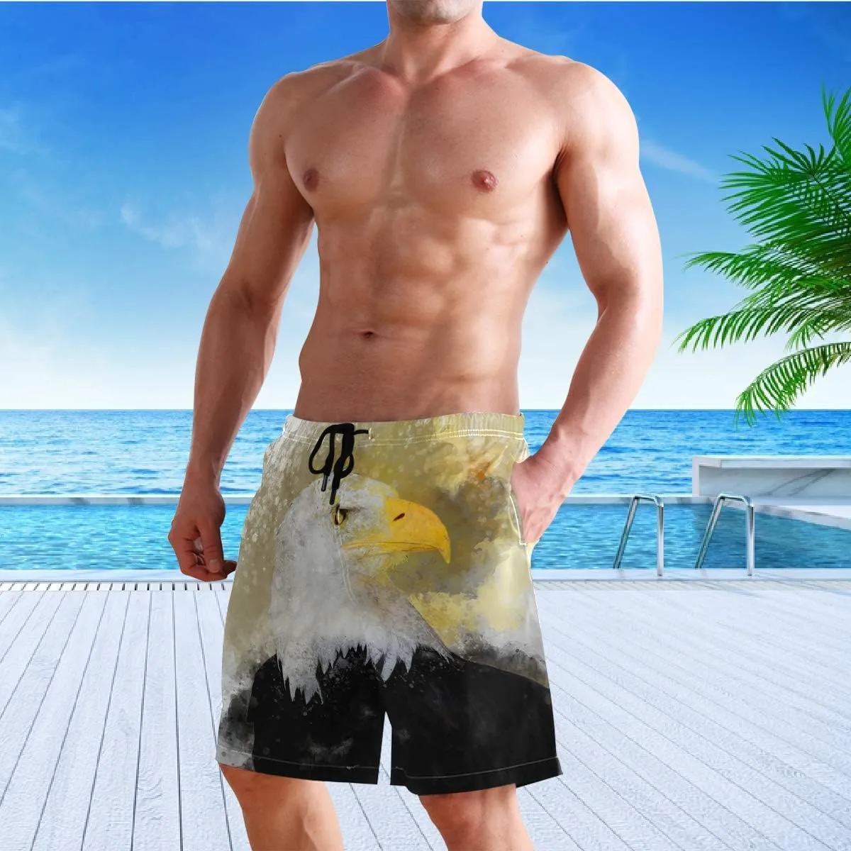 visesunny Men's Colorful Flower Print Beach Shorts Hot Summer Swim Trunks Sports Running Bathing Suits with Mesh Lining