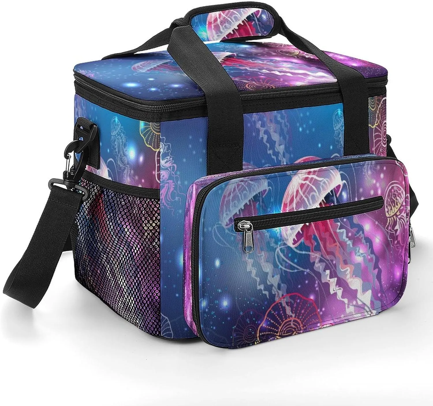 Vivid Transparent Jellyfishes 22.5L Insulated Camping Coolers Bag Large Leakproof Ice Chest for Beach Travel Picnic
