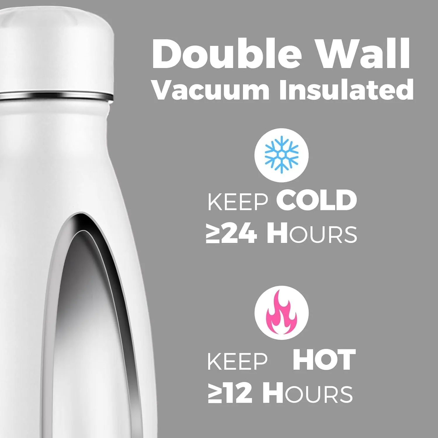 Volhoply 25oz Insulated Water Bottles 1/2/4 Pack, Double Wall Stainless Steel Vacuum Flask Keeps Cold 24H & Hot 12H, BPA Free Leakproof Bottle (Assorted,2 Pack)