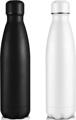 Volhoply 25oz Insulated Water Bottles 1/2/4 Pack, Double Wall Stainless Steel Vacuum Flask Keeps Cold 24H & Hot 12H, BPA Free Leakproof Bottle (Assorted,2 Pack)