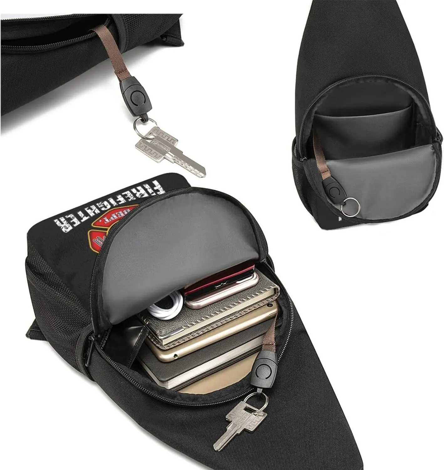 Volunteer Firefighters，Fashion One-Shoulder Bag，Anti-Theft Crossbody Shoulder Chest Bag