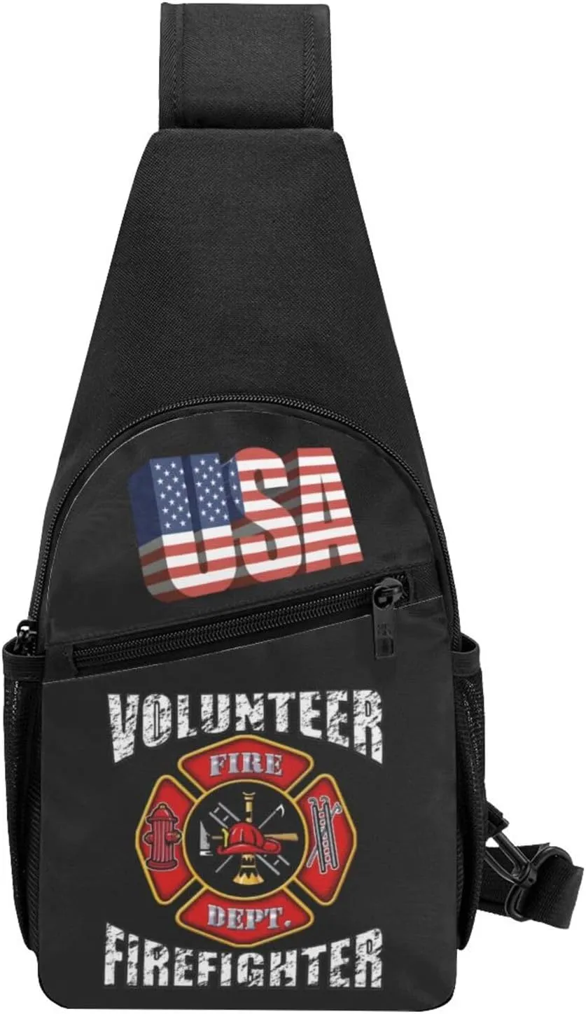Volunteer Firefighters，Fashion One-Shoulder Bag，Anti-Theft Crossbody Shoulder Chest Bag