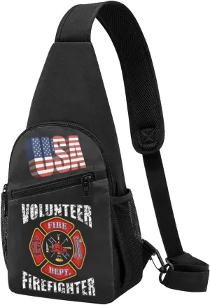 Volunteer Firefighters，Fashion One-Shoulder Bag，Anti-Theft Crossbody Shoulder Chest Bag