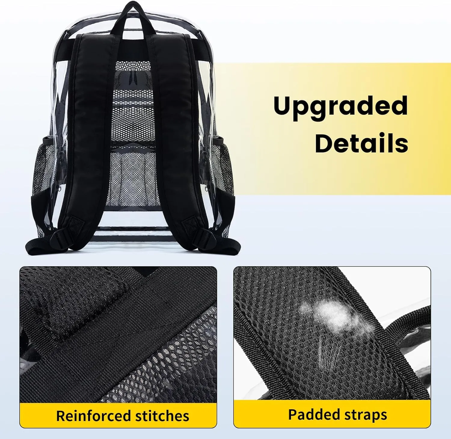 Vorspack Clear Backpack - Heavy Duty PVC Transparent See Through Backpack for College & Workplace