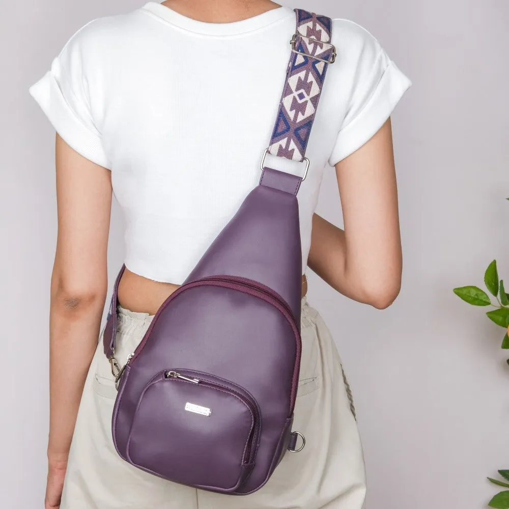 Voyager One Shoulder Sling Backpack Purple