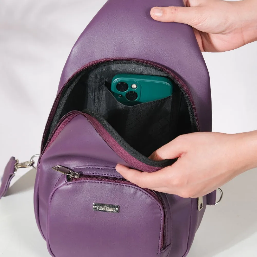Voyager One Shoulder Sling Backpack Purple