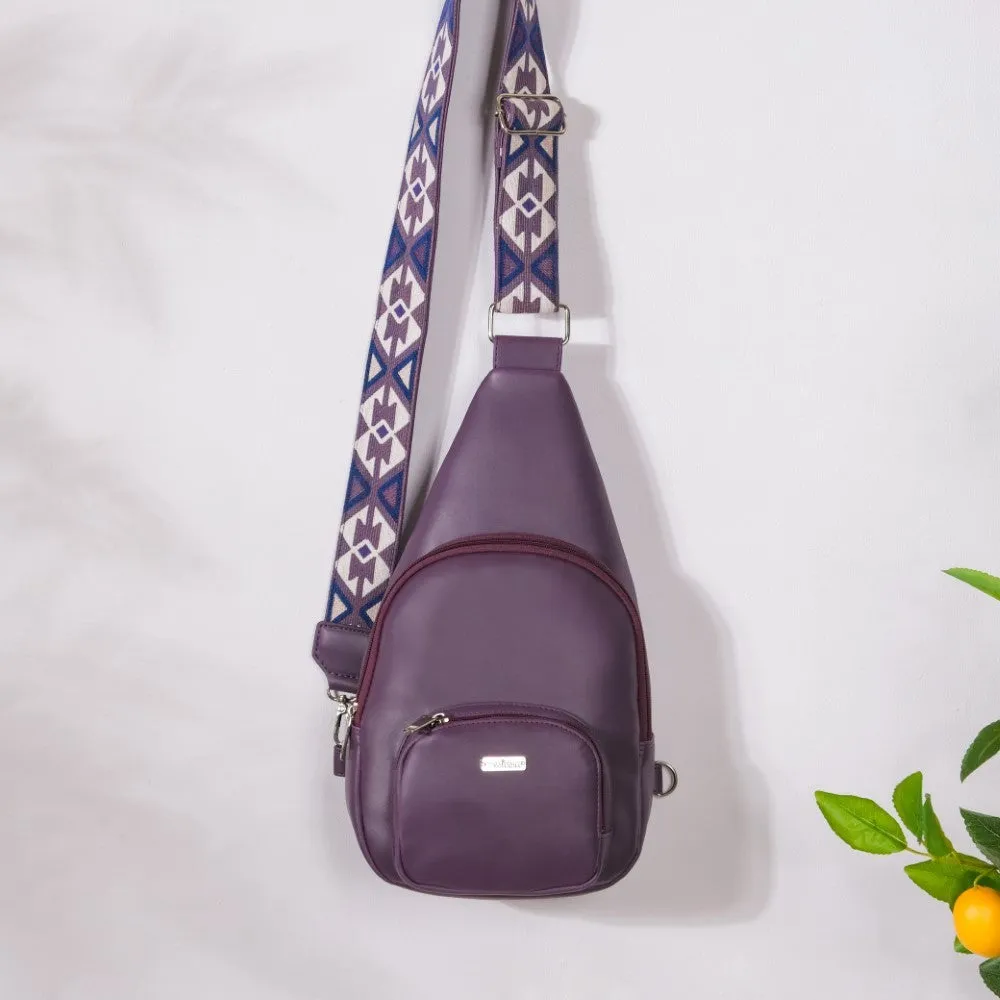 Voyager One Shoulder Sling Backpack Purple