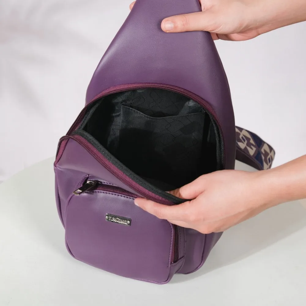 Voyager One Shoulder Sling Backpack Purple