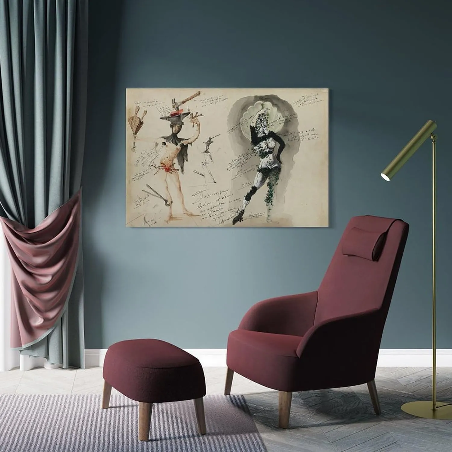 Vulcain Et Vénus (1941)-Salvador Dalí Wall Art Picture Painting Poster Canvas Print Posters Artworks Bedroom Living Room Decor 24x36inch(60x90cm)