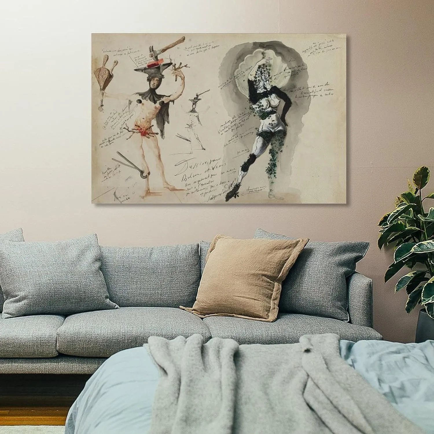Vulcain Et Vénus (1941)-Salvador Dalí Wall Art Picture Painting Poster Canvas Print Posters Artworks Bedroom Living Room Decor 24x36inch(60x90cm)