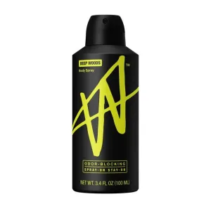 W by jake paul Deep Woods Body Spray, Odor-Blocking Formula, 3.4 Fl Oz, Black