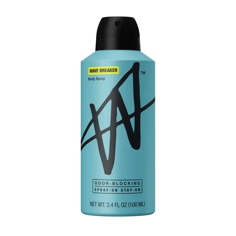 W by jake paul Wave Breaker Body Spray, Odor-Blocking Stay-On Formula, 3.4 Fl Oz