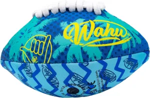 Wahu 100% Waterproof Mini Beach Football with Real Laces for in and Out of Water Play, 6.5" Outdoor Mini Football for Pool and Beach Games, Blue/Teal