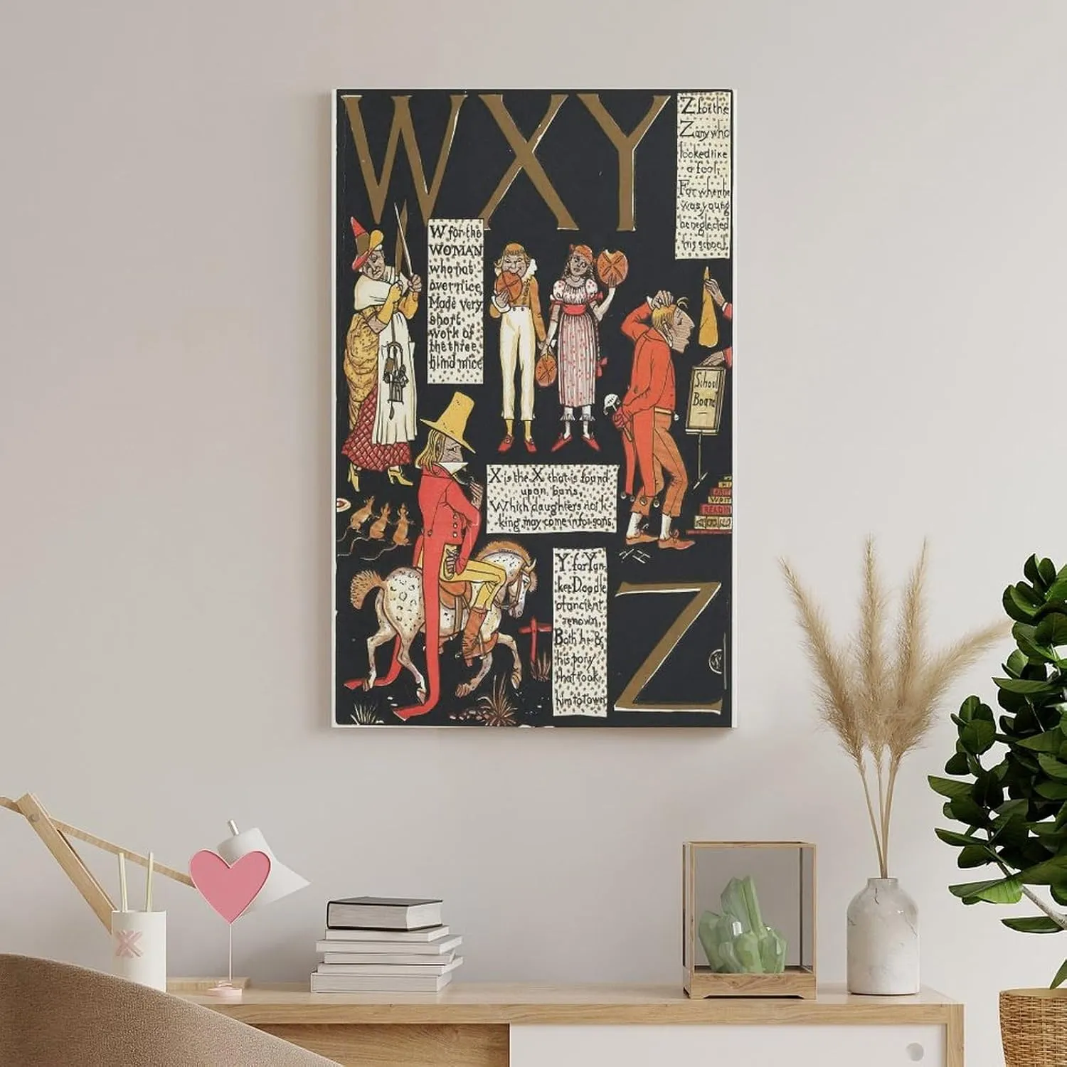 Walter Crane Posters Print The Absurd A.B.C Pl (7) Room Aesthetic Poster Print Art Wall Painting Canvas Posters Modern Bedroom Decor 24x36inch(60x90cm)