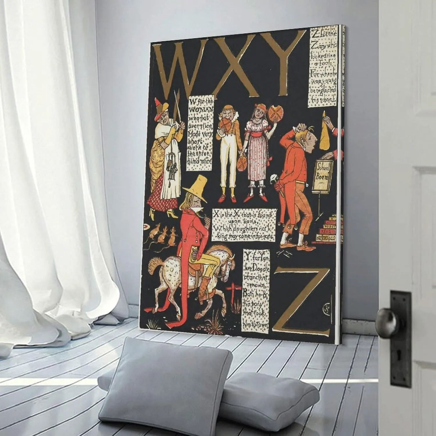 Walter Crane Posters Print The Absurd A.B.C Pl (7) Room Aesthetic Poster Print Art Wall Painting Canvas Posters Modern Bedroom Decor 24x36inch(60x90cm)