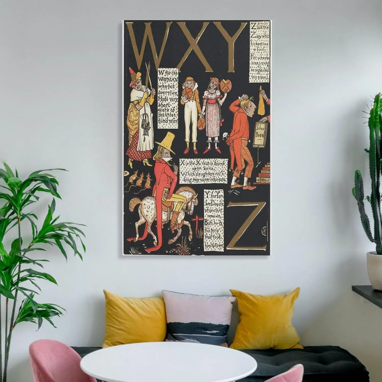 Walter Crane Posters Print The Absurd A.B.C Pl (7) Room Aesthetic Poster Print Art Wall Painting Canvas Posters Modern Bedroom Decor 24x36inch(60x90cm)