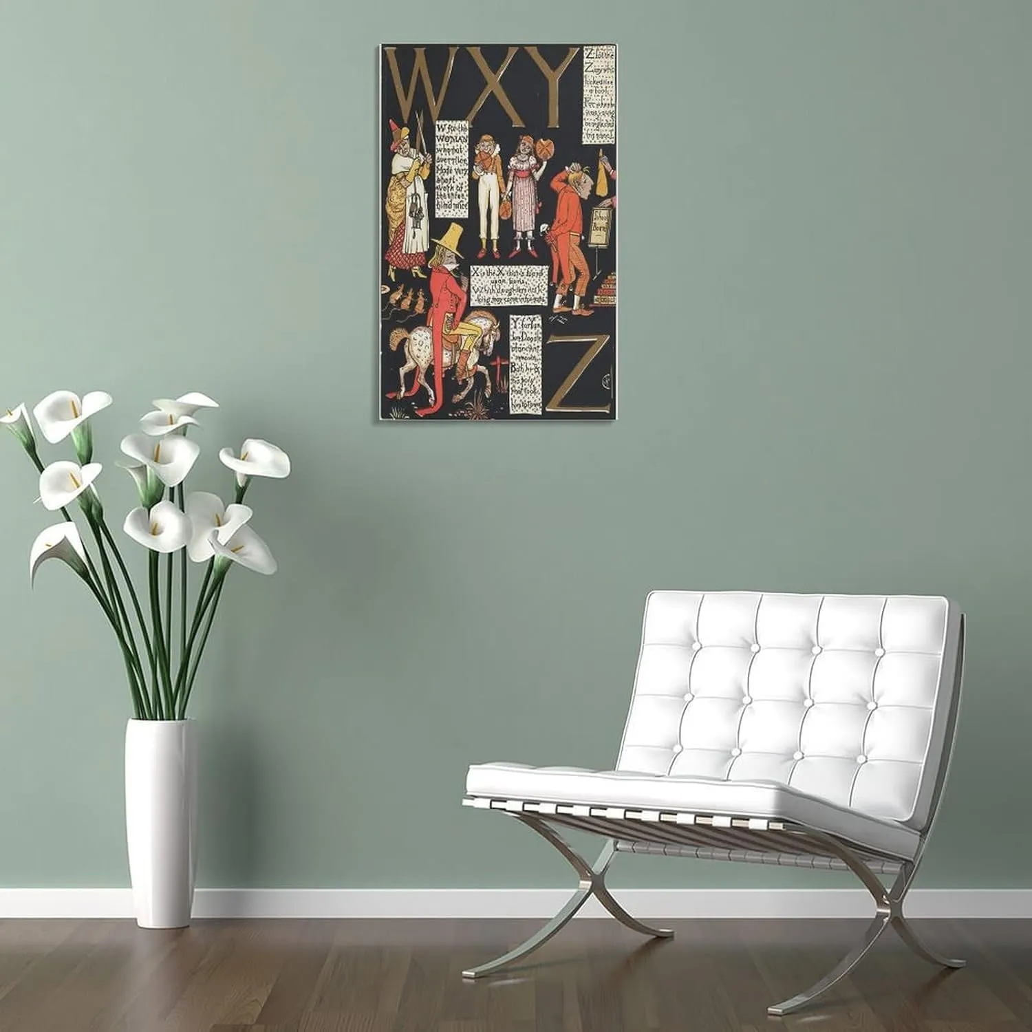 Walter Crane Posters Print The Absurd A.B.C Pl (7) Room Aesthetic Poster Print Art Wall Painting Canvas Posters Modern Bedroom Decor 24x36inch(60x90cm)