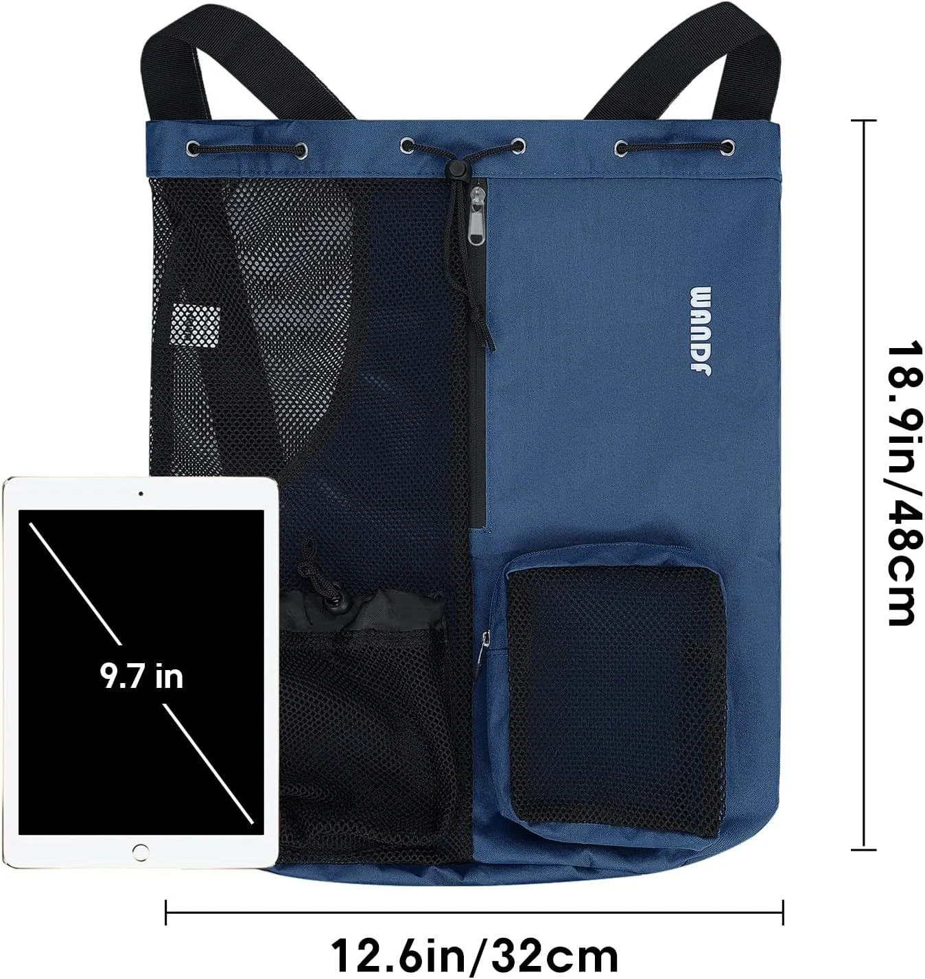 WANDF Swim Bag Mesh Drawstring Backpack with Wet Pocket for Swimming, Gym, and Workout Gear