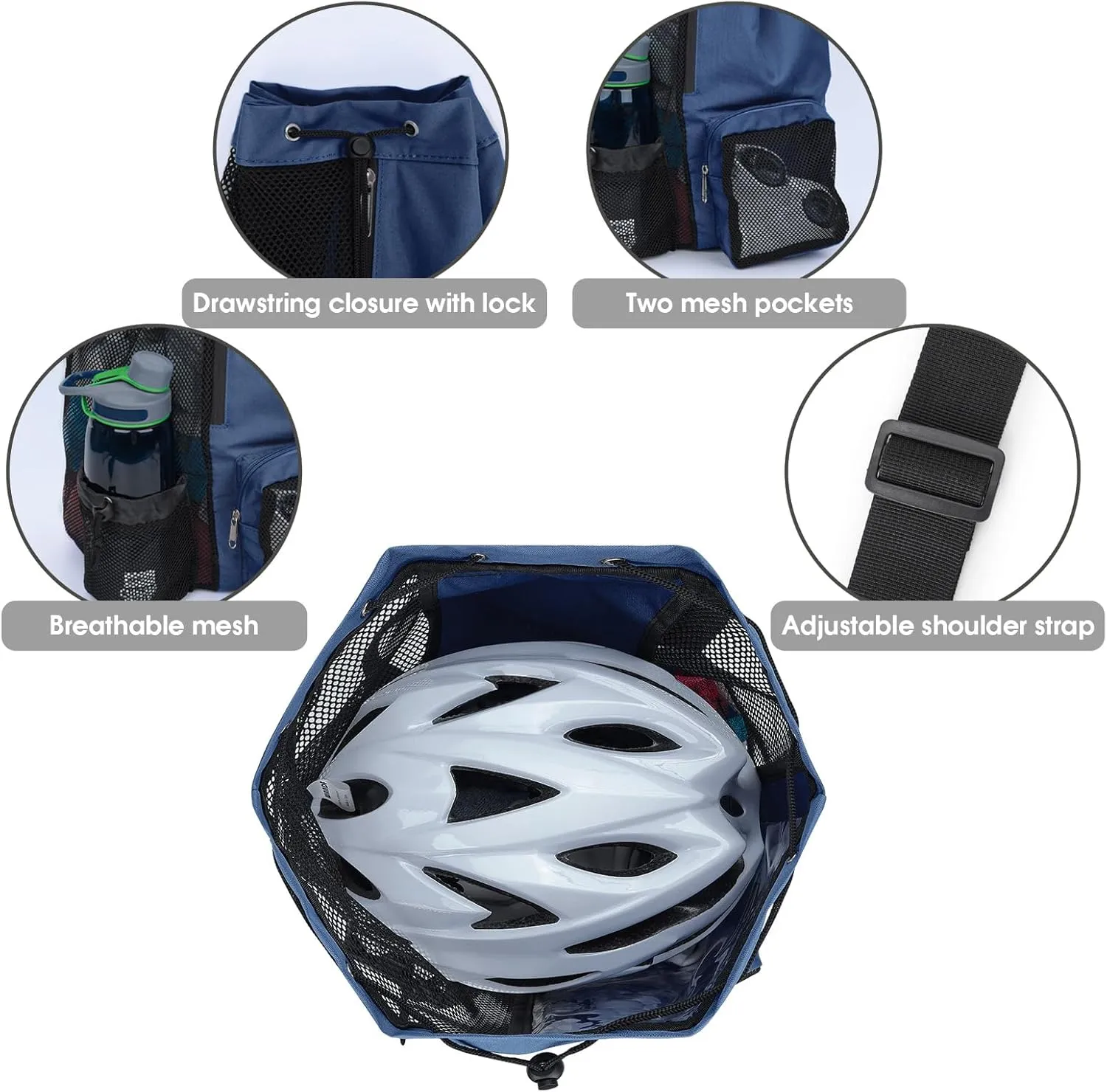 WANDF Swim Bag Mesh Drawstring Backpack with Wet Pocket for Swimming, Gym, and Workout Gear