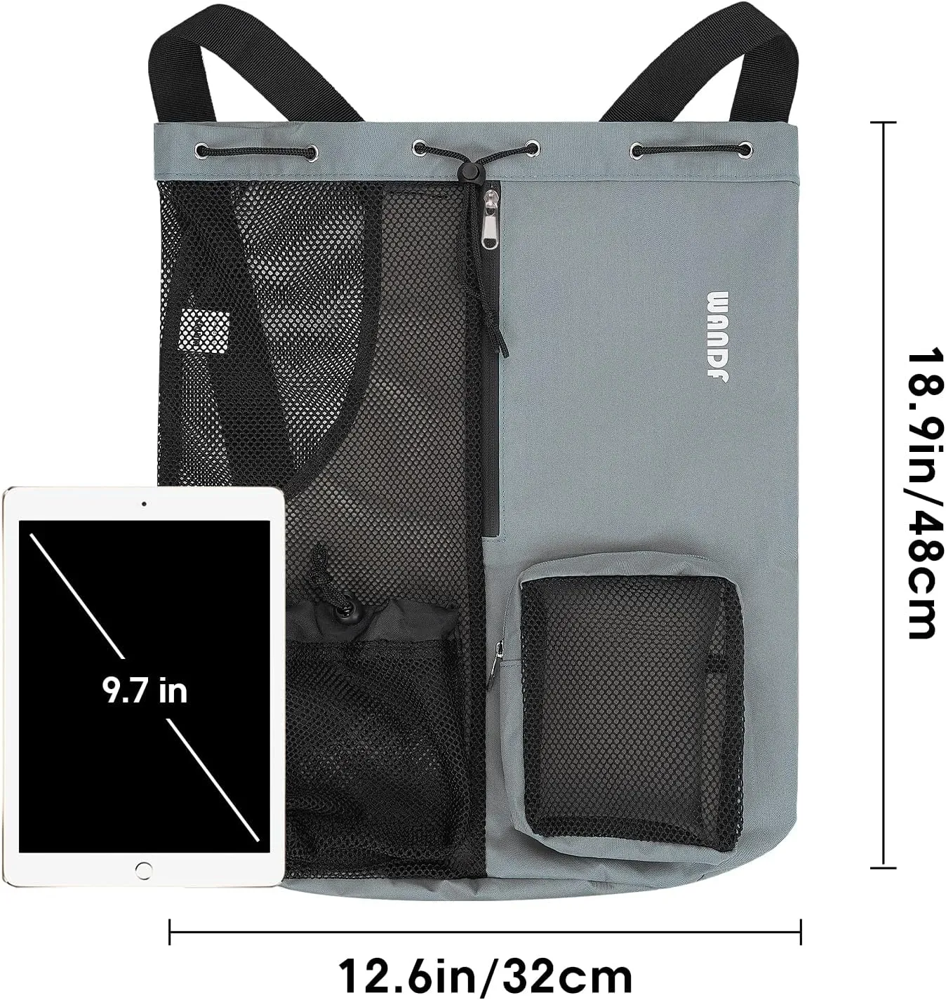 WANDF Swim Bag Mesh Drawstring Backpack with Wet Pocket for Swimming, Gym, and Workout Gear