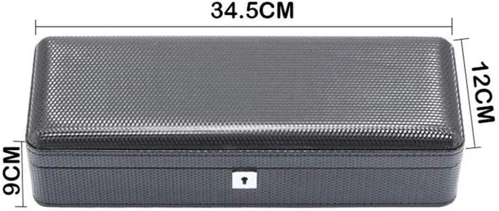 Watch Box - Leather Watch Box Six Grid Wooden Mechanical Watch Display Collection Storage Box with Lock Present Elegant